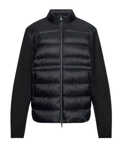Moncler Long-sleeved Cardigan In Black