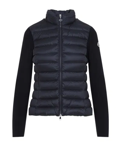 MONCLER MONCLER LOGO PATCH PADDED ZIP-UP CARDIGAN