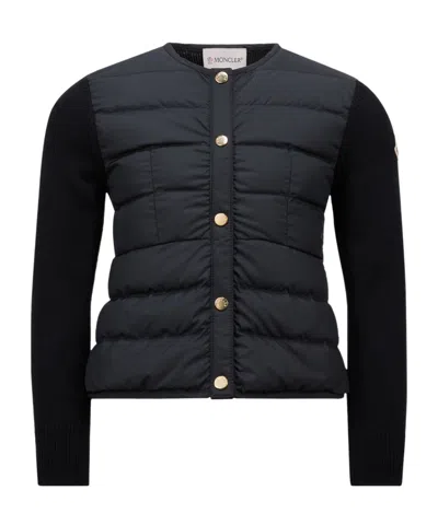 Moncler Long-sleeved Cardigan In Blue