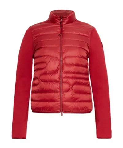 Moncler Long-sleeved Cardigan In Red