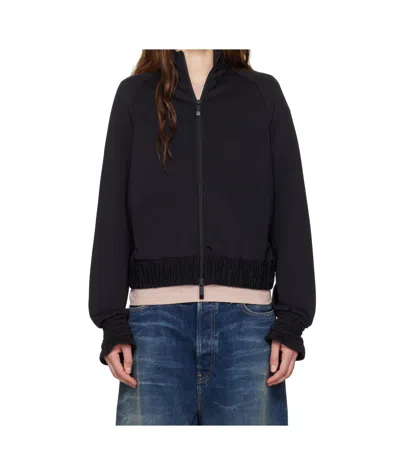 Moncler Long-sleeved Casual Jacket In Black