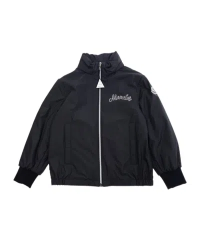 Moncler Kids' Long-sleeved Casual Jacket In Black