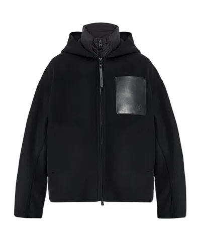 Moncler Long-sleeved Casual Jacket In Black