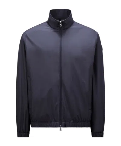 Moncler Long-sleeved Casual Jacket In Blue