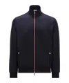 Moncler Tricolour-trim Cotton Sweatshirt In Blue