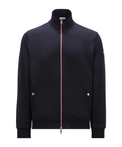 Moncler Long-sleeved Casual Jacket In Blue