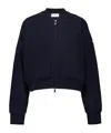 Moncler Cotton Bomber Jacket In Blue