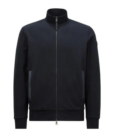 Moncler Long-sleeved Casual Jacket In Blue