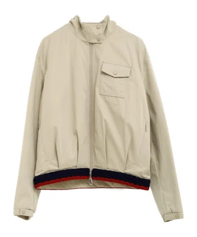 Moncler Long-sleeved Casual Jacket In Neutral