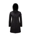 Moncler Laerte Logo-patch Parka Coat In Black