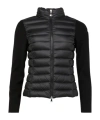Moncler Padded Jacket With Knitted Sleeves In Black