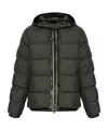 Moncler Zip-up Hooded Puffer Jacket In Black