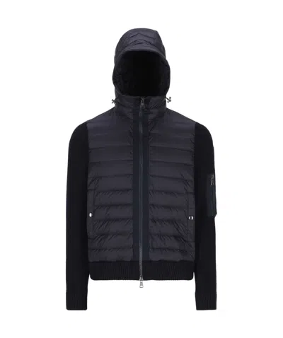 Moncler Knitted Cardigan In Blue