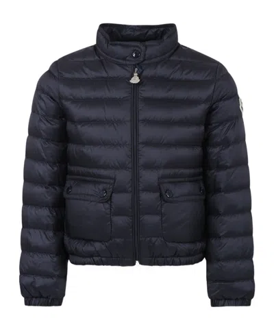 Moncler Kids' Long-sleeved Cotton Clothes In Blue