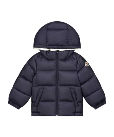 Moncler Kids' Long-sleeved Cotton Jacket In Blue