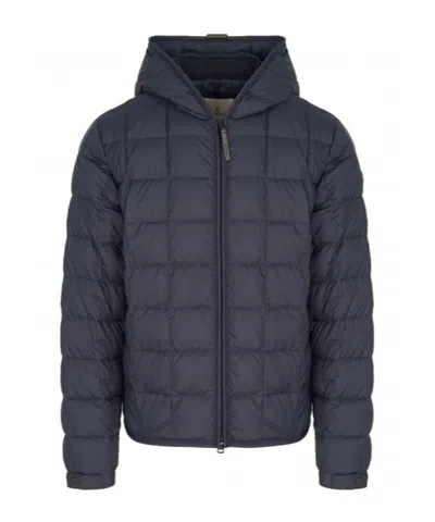 Moncler Long-sleeved Cotton Jacket In Blue