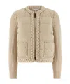 Moncler Padded Cardigan Sweaters And Cardigans Beige In Multi