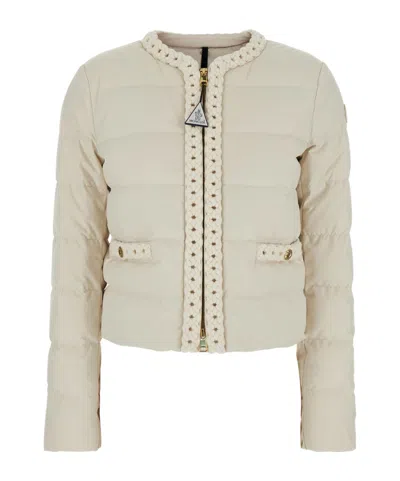 Moncler Long-sleeved Cotton Jacket In Neutral