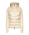 Moncler Ivory Zip-up Hooded Padded Cardigan In Neutral