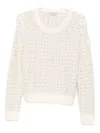 Moncler Long-sleeved Crew Neck Sweatshirt In White