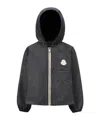 Moncler Long-sleeved Denim Jacket In Black