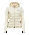 Moncler Sweat Zippé En Coton Matelassé In White