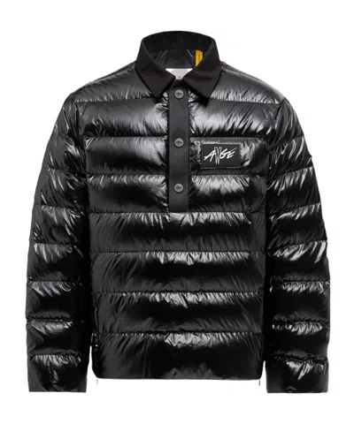 Moncler Long-sleeved Down Jacket In Black