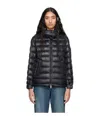Moncler Short Blue Down Jacket Ige In Black