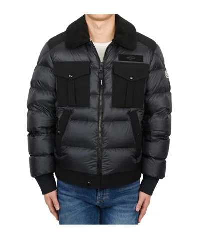 Moncler Long-sleeved Down Jacket In Black