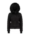 Moncler Veste De Ski À Capuche En Shearling Beverley In Black
