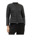 Moncler Short Blue Down Jacket Ige In Black
