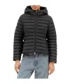 Moncler Short Blue Down Jacket Ige In Black