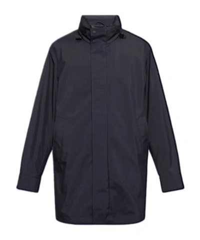 Moncler Long-sleeved Down Jacket In Blue