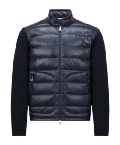 Moncler Long-sleeved Down Jacket In Blue