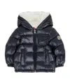 Moncler Long-sleeved Down Jacket In Blue