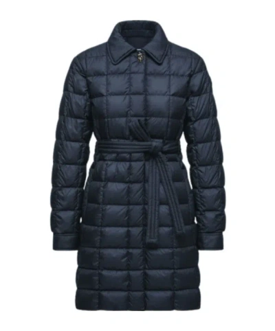 Moncler Long-sleeved Down Jacket In Blue