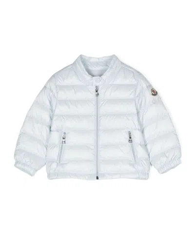 Moncler Long-sleeved Down Jacket In Blue