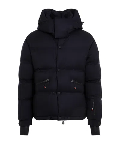 Moncler Long-sleeved Down Jacket In Blue