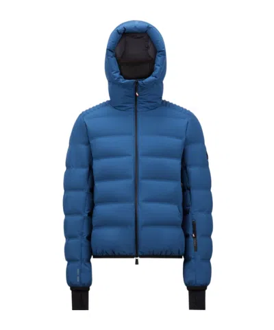 Moncler Long-sleeved Down Jacket In Blue