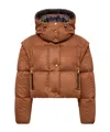 Moncler Paterne Convertible Short Down Jacket With Detachable Hood In Brown