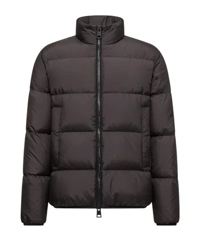Moncler Long-sleeved Down Jacket In Brown