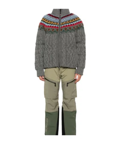 MONCLER MONCLER GRENOBLE GERLOS JACQUARD ZIPPED KNIT DOWN JACKET