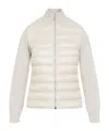 Moncler Quilted Tech Fabric Cardigan Pockets In Neutral