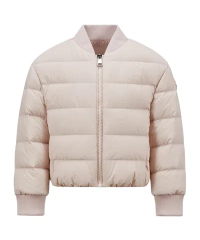 Moncler Long-sleeved Down Jacket In Nude