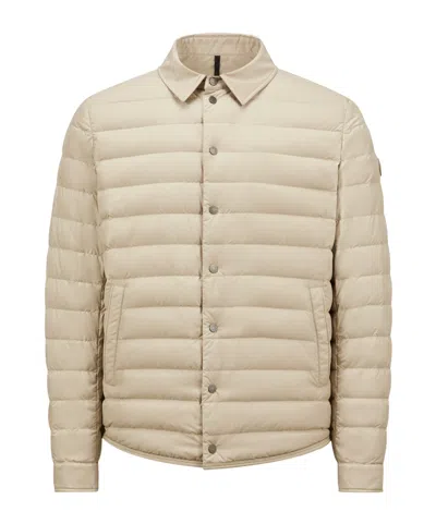 Moncler Long-sleeved Down Jacket In Nude