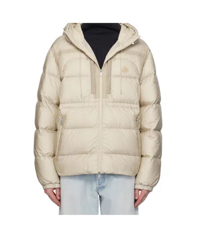 Moncler Long-sleeved Down Jacket In Nude