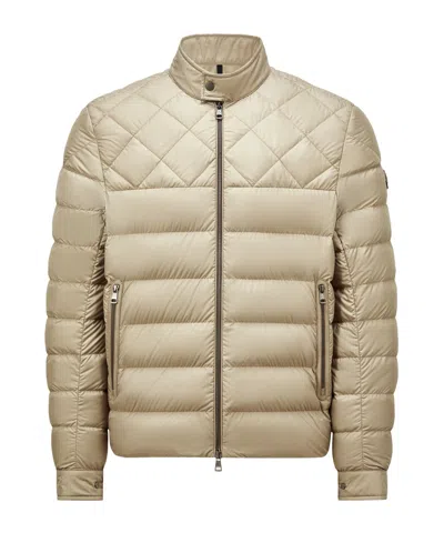 Moncler Long-sleeved Down Jacket In Nude