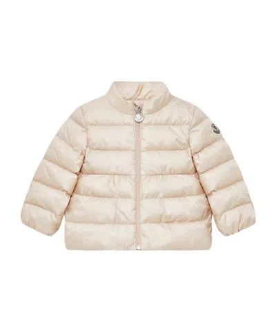 Moncler Long-sleeved Down Jacket In Nude