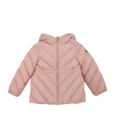 Moncler Long-sleeved Down Jacket In Nude