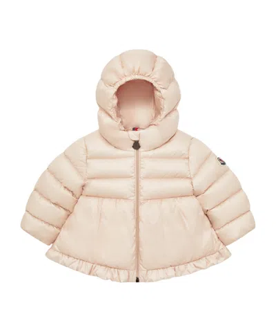 Moncler Long-sleeved Down Jacket In Nude